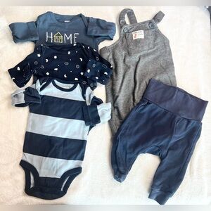 Baby Boy Carters H&M Clothing Bundle 3 Months Five Piece Set Navy blue & Grey